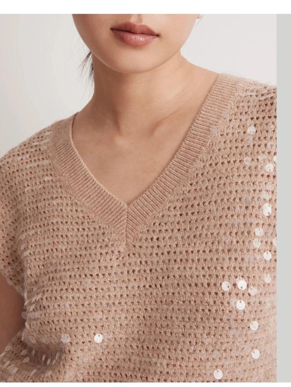 Madewell Sequin-Embellished Sweater Vest